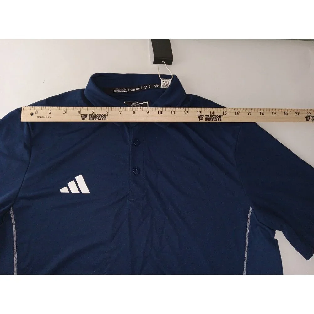 Adidas NEW Navy Blue Stetchy Athletic Sport Mens Medium Active Golf Polo Shirt